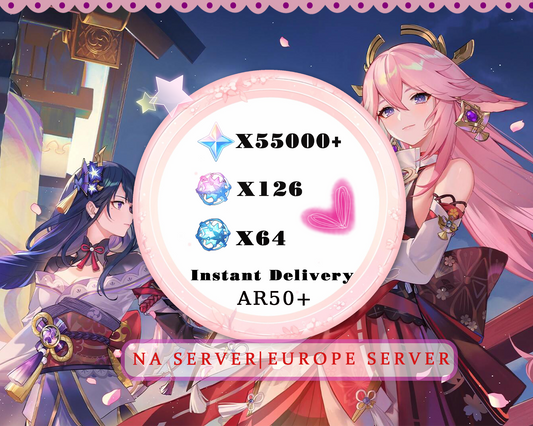 Genshin Account NA/EU Server，55000+Primogems，Genshin Impact self-drawing account rerolls